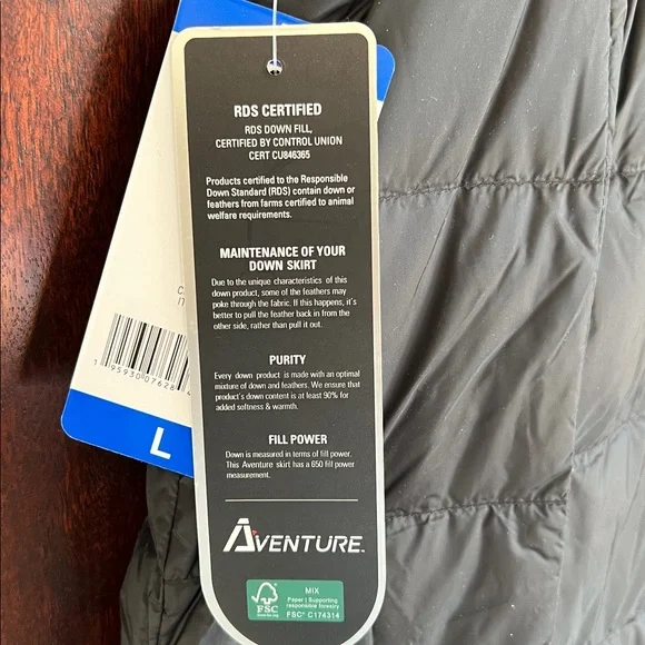 NEW Aventure Women’s Black Ultra Light Down Knee-Length Skirt Size Large - Picture 8 of 8